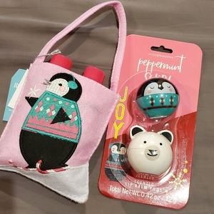 NWT lip gloss and body care winter set